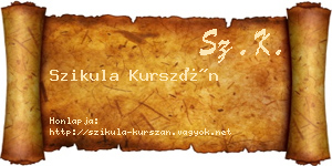 Szikula Kurszán névjegykártya
